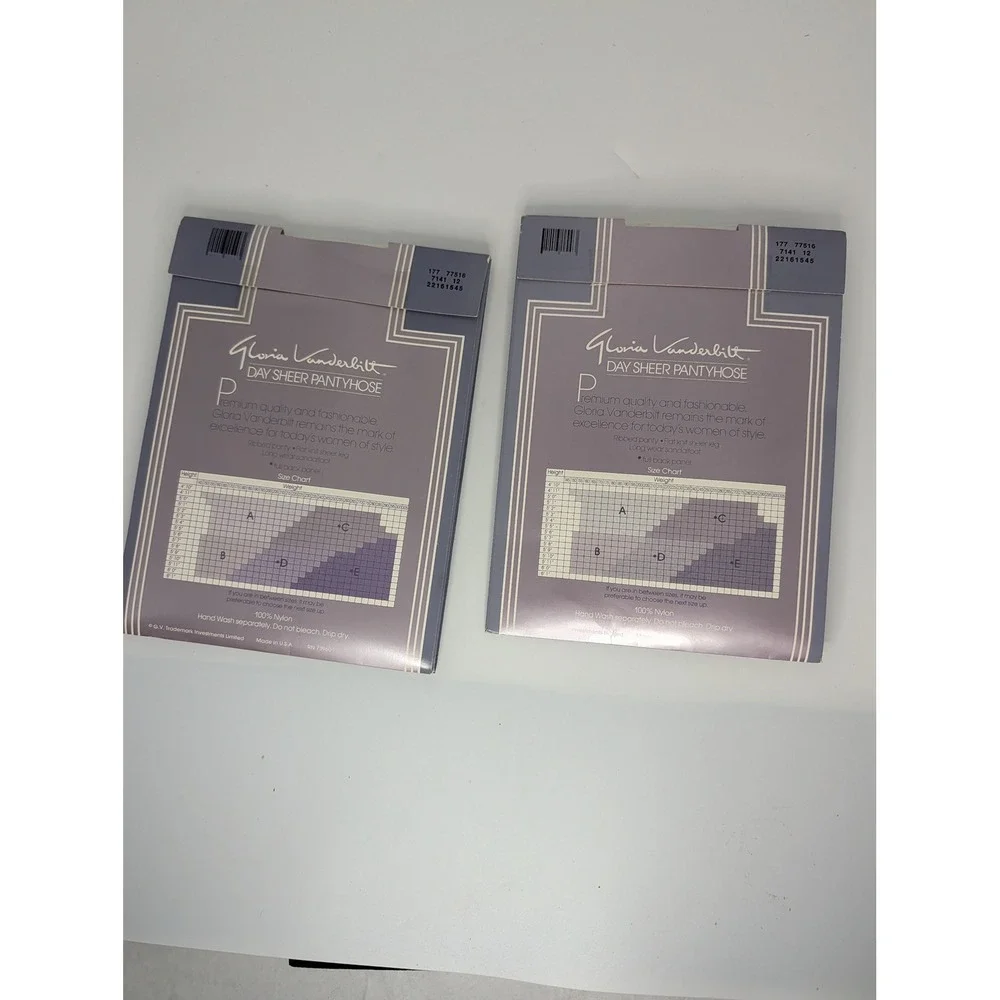 Gloria Vanderbilt Lot of 2 Day Sheer Pantyhose Off White Size E Made in the USA